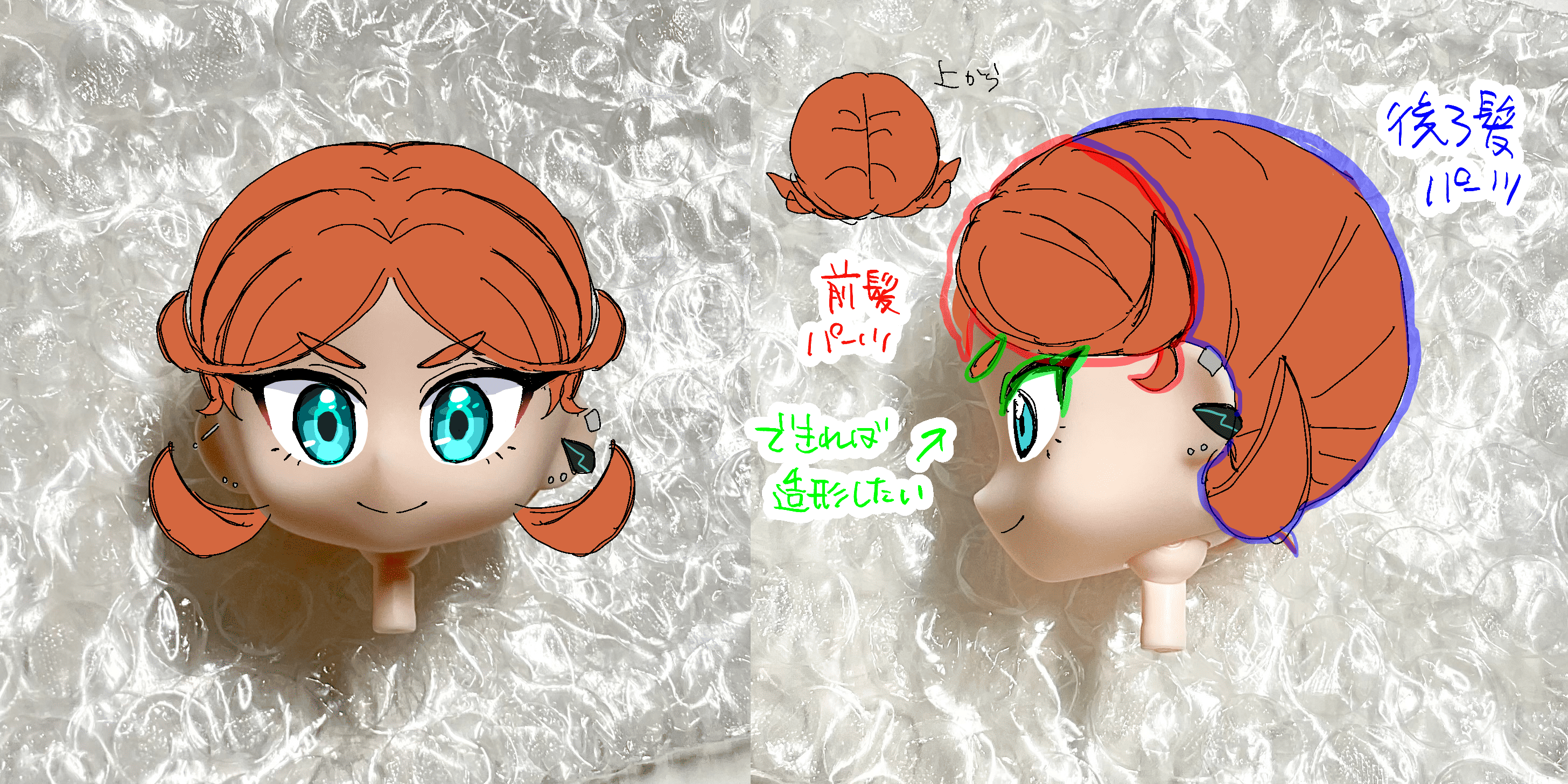 ヘッドの写真にイメージを描き込んでみたもの。